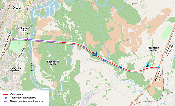Уфа восточный выезд на карте схема проезда